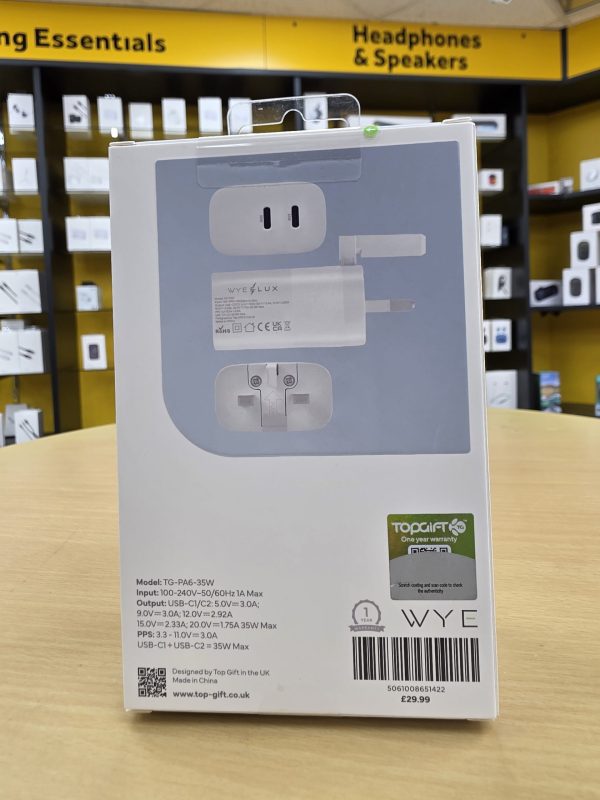 35W Power Adaptor with Dual USB-C Ports